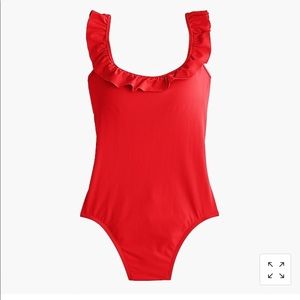 J. Crew Ruffled Scoopback One Piece
